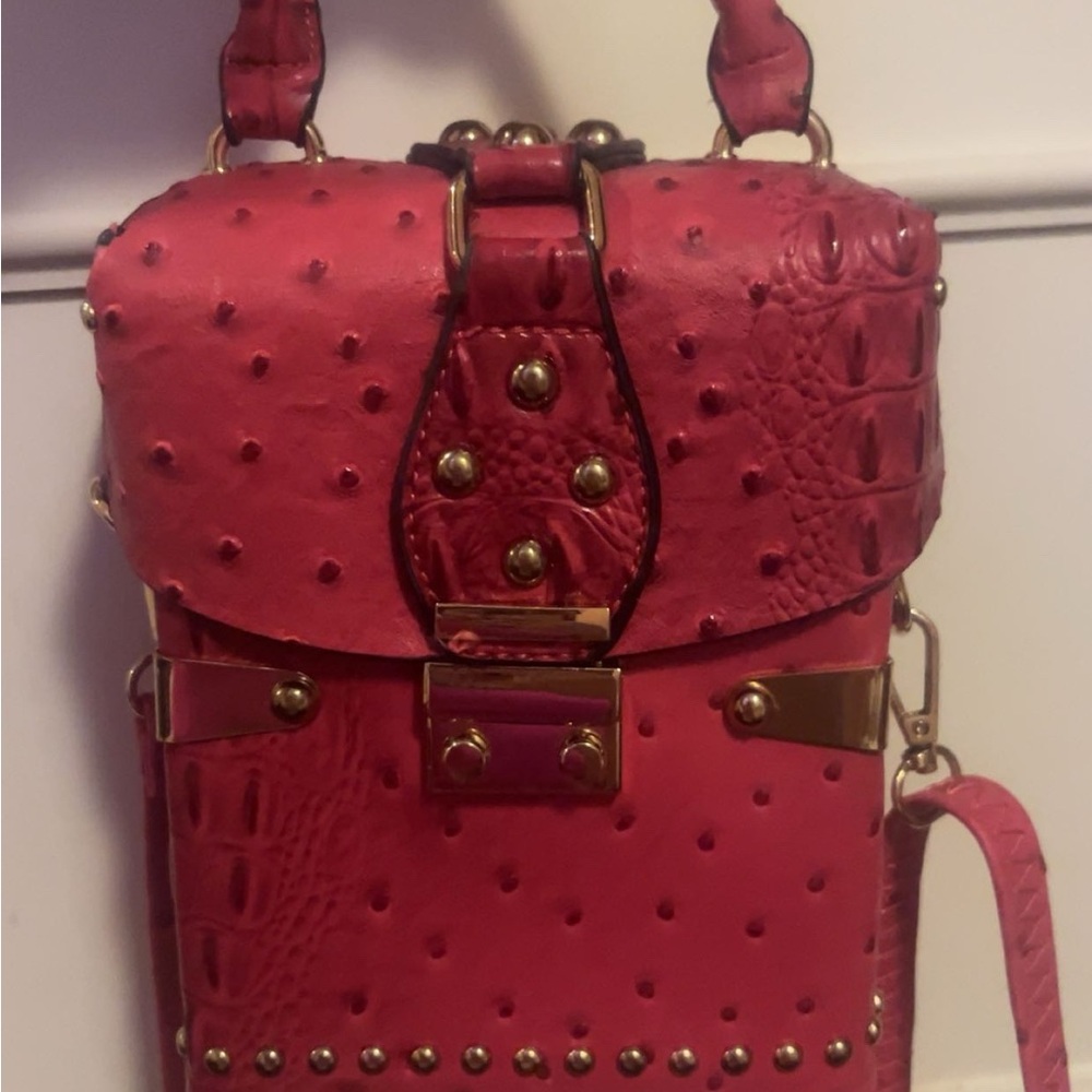 Elegant Pink Studded Crossbody Bag